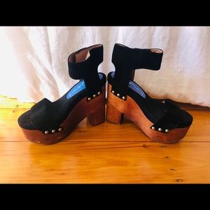 Jeffrey Campbell black suede platform sandals